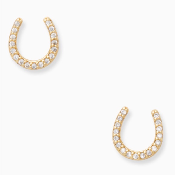 Kate Spade ♠️ NWT Gold Horseshoe Stud Earrings - Picture 2 of 7